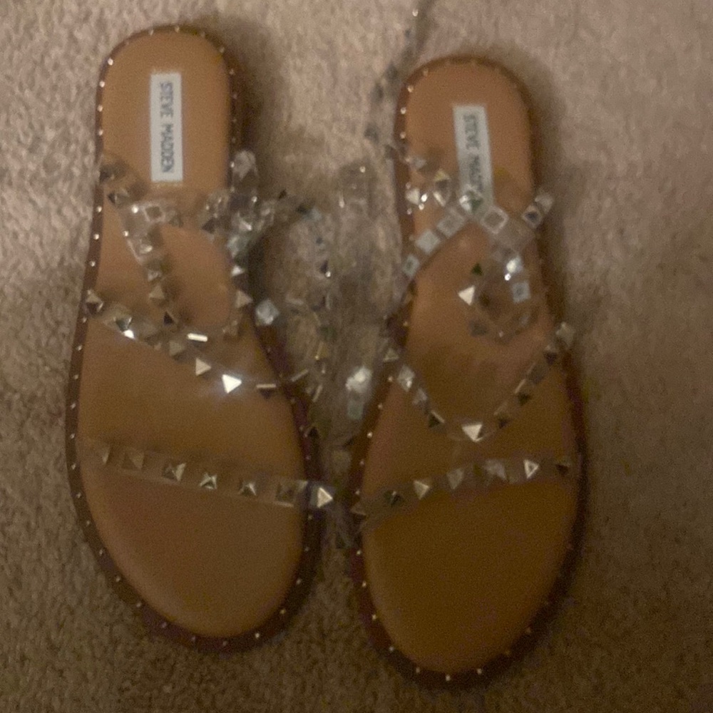 Steve Madden size 9.5 clear rhinestone beautiful shoe